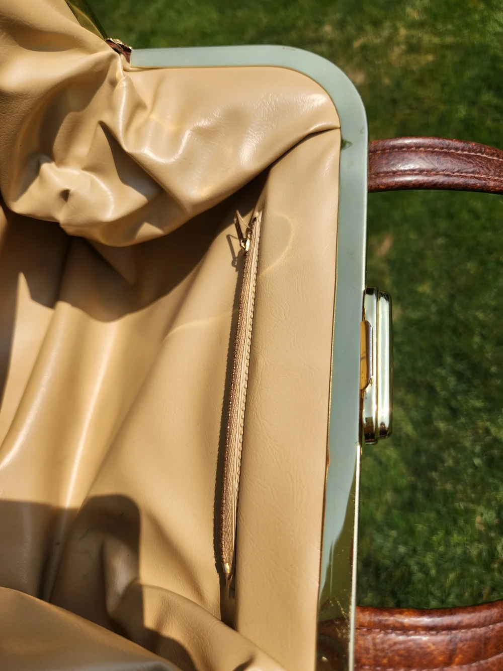 Classic Brown  Top-Handle Bag with Gold Hardware